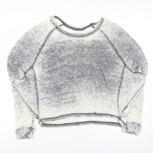 Silence + Noise Women’s Grey Cropped Raglan Long Sleeve Top Size S