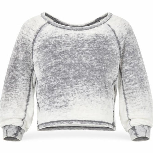 Silence + Noise Women’s Grey Cropped Raglan Long Sleeve Top Size S