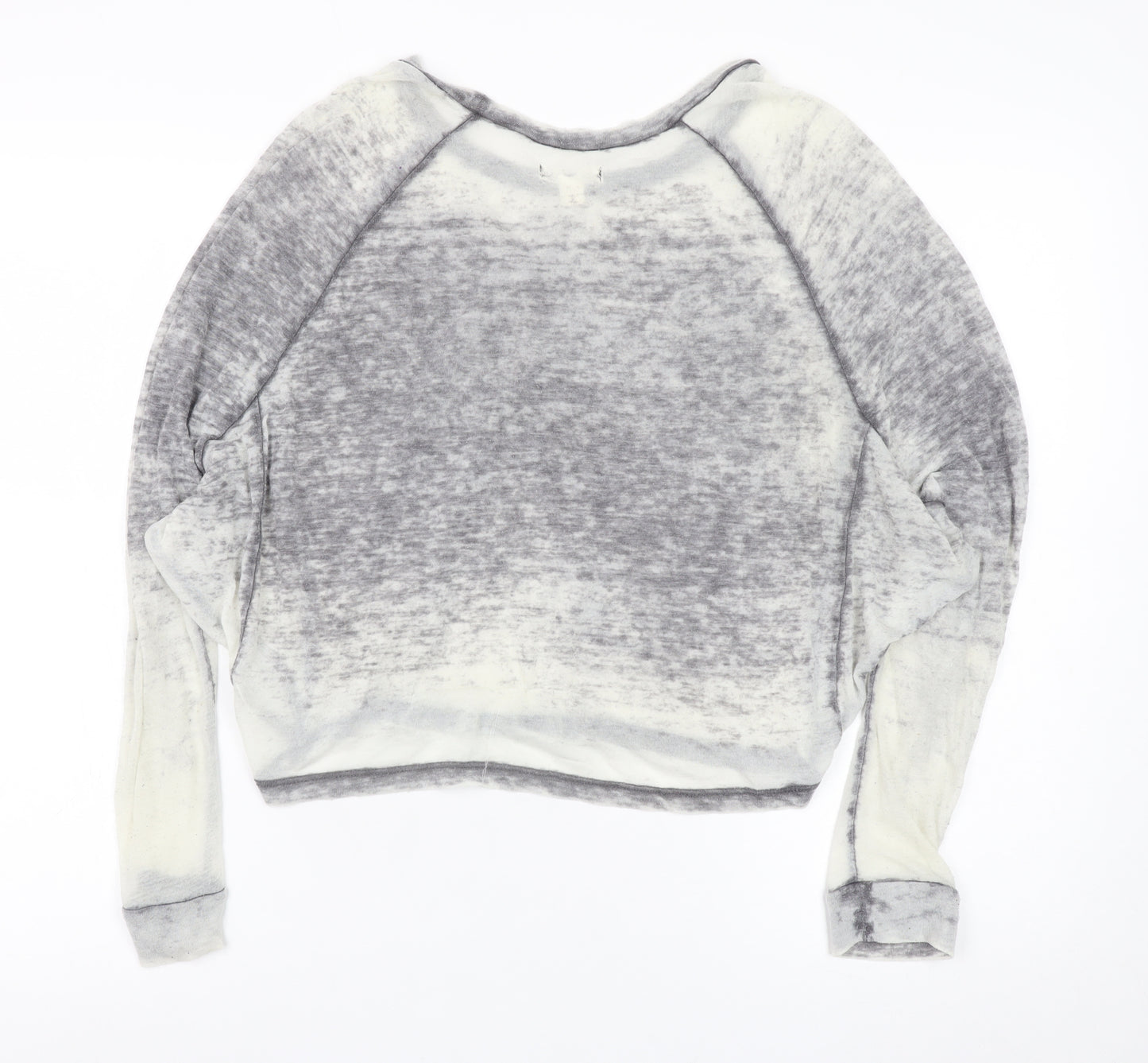 Silence + Noise Women’s Grey Cropped Raglan Long Sleeve Top Size S