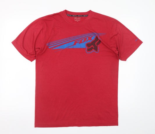 Fox Men's Red Graphic Motorcycle Sports T-Shirt Size M
