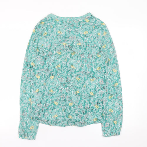 Marks and Spencer Women's Green Floral Button Blouse Size 10