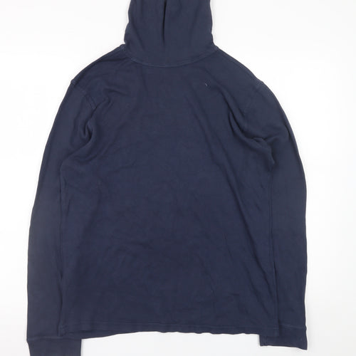 Mountain Warehouse Men's Navy Long Sleeve Roll Neck Cotton T-Shirt Size L