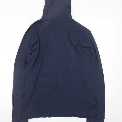 Mountain Warehouse Men's Navy Long Sleeve Roll Neck Cotton T-Shirt Size L