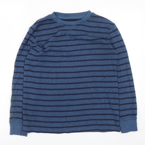 NEXT Teens Blue Striped Cotton Blend Long Sleeve Pullover Jumper XS