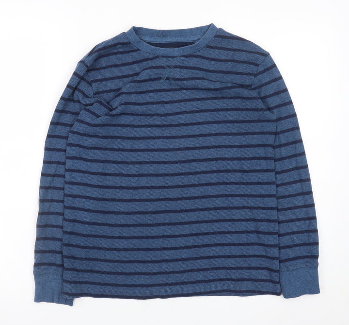 NEXT Teens Blue Striped Cotton Blend Long Sleeve Pullover Jumper XS