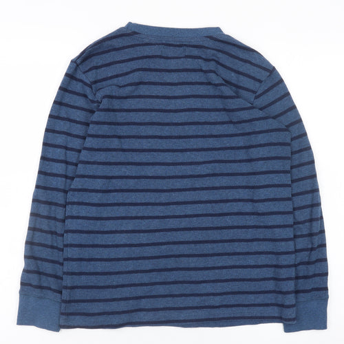 NEXT Teens Blue Striped Cotton Blend Long Sleeve Pullover Jumper XS