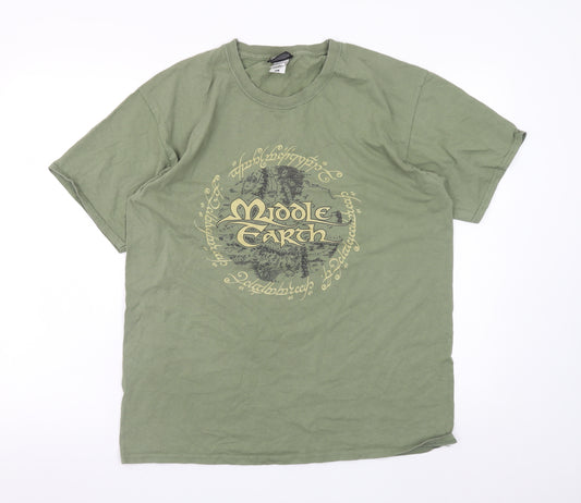 The Lord of the Rings Middle Earth Green Men's L Cotton T-Shirt