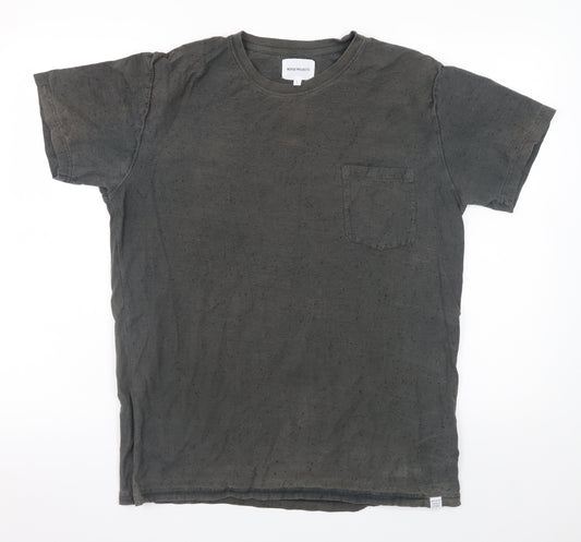 Norse Projects Men's Black Cotton Crew Neck Short Sleeve T-Shirt L