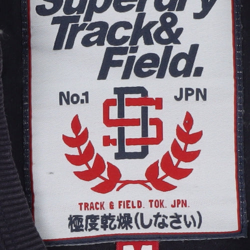 Superdry Men’s Blue Long Sleeve Track & Field Cotton T-Shirt Size M