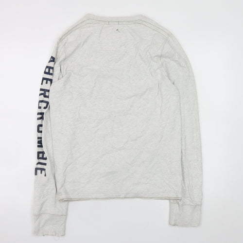 Abercrombie & Fitch Men’s Grey Long Sleeve Crew Neck T-Shirt Size S