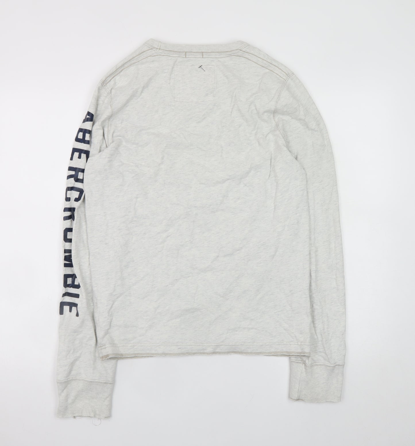Abercrombie & Fitch Men’s Grey Long Sleeve Crew Neck T-Shirt Size S