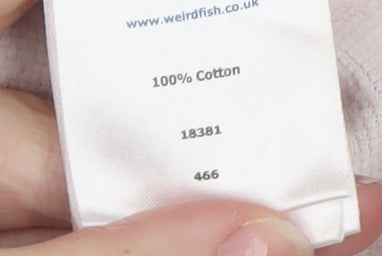 Weird Fish Men's Red Cotton Henley Sweatshirt Size M