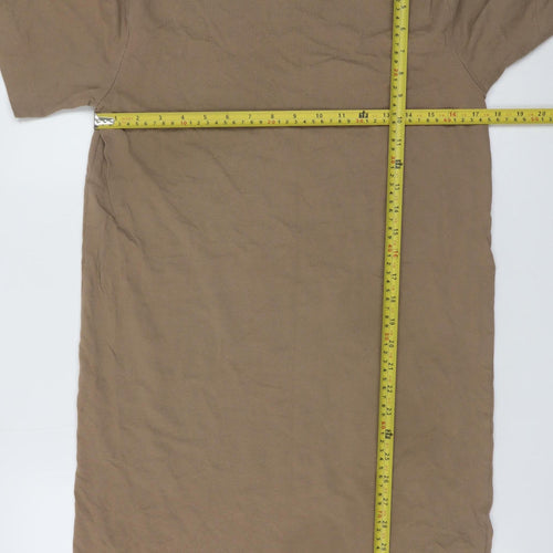 H&M Women Brown T-Shirt Dress Size S Casual Cotton Summer