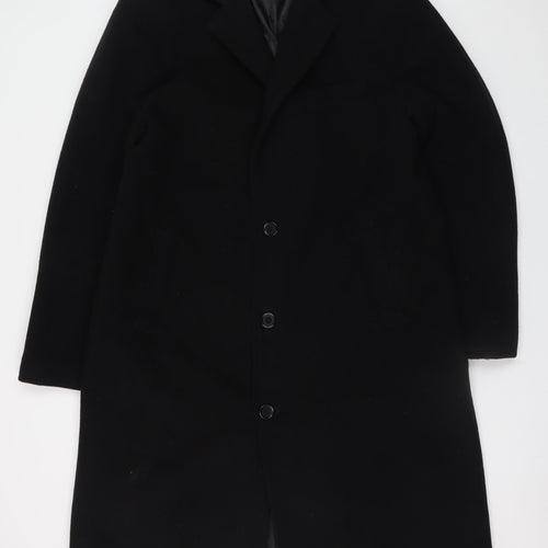 The Platinum Tailor Women's Black Wool Long Overcoat Size 18