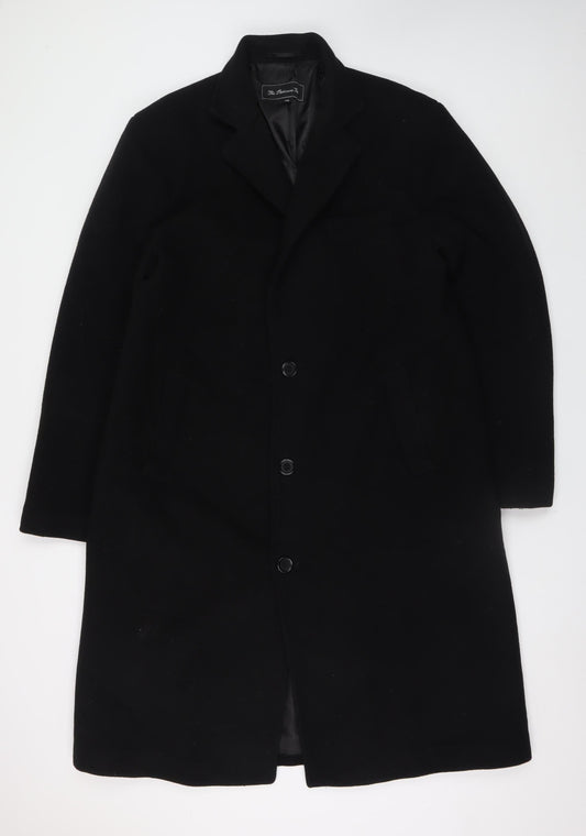 The Platinum Tailor Women's Black Wool Long Overcoat Size 18