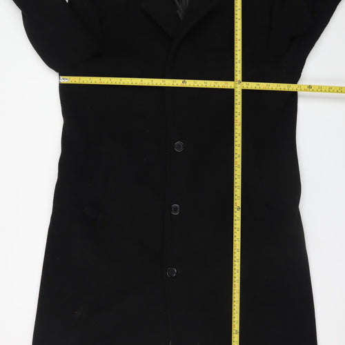 The Platinum Tailor Women's Black Wool Long Overcoat Size 18