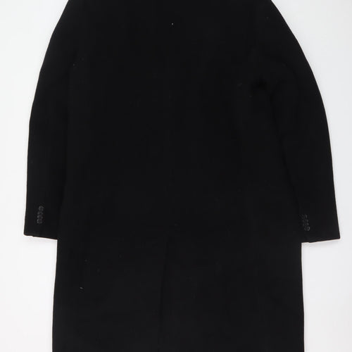 The Platinum Tailor Women's Black Wool Long Overcoat Size 18
