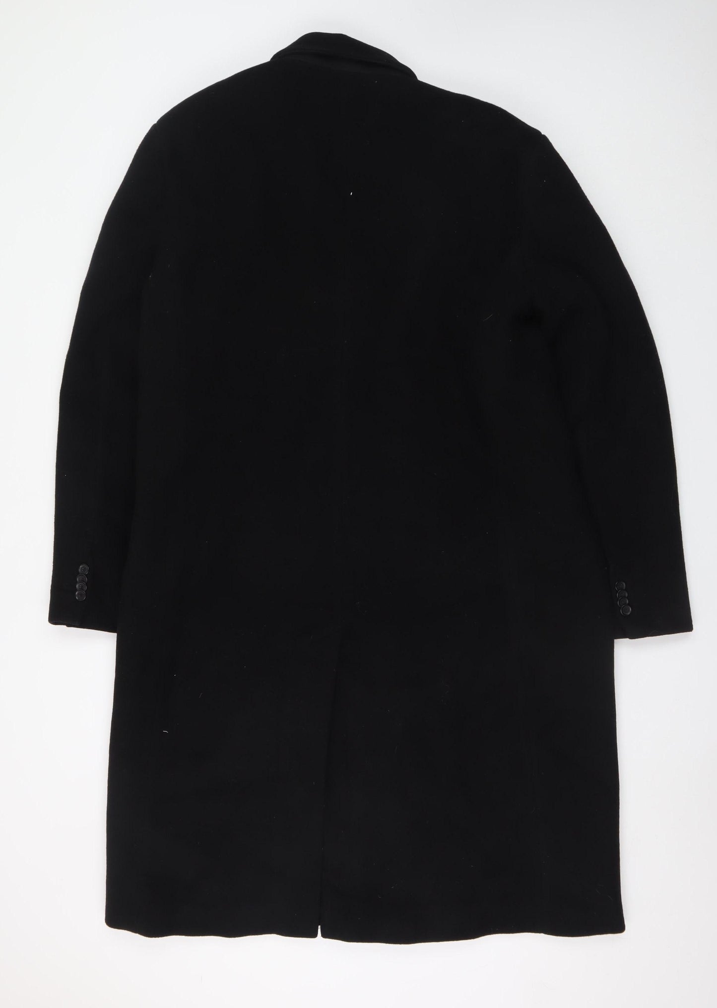 The Platinum Tailor Women's Black Wool Long Overcoat Size 18