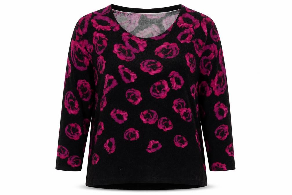 Precis Petite Womens Multicoloured Floral 3/4 Sleeve Viscose Blouse Size S