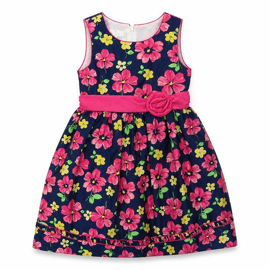 American Princess Girls Multicoloured Floral Fit & Flare Dress Size 12 Years