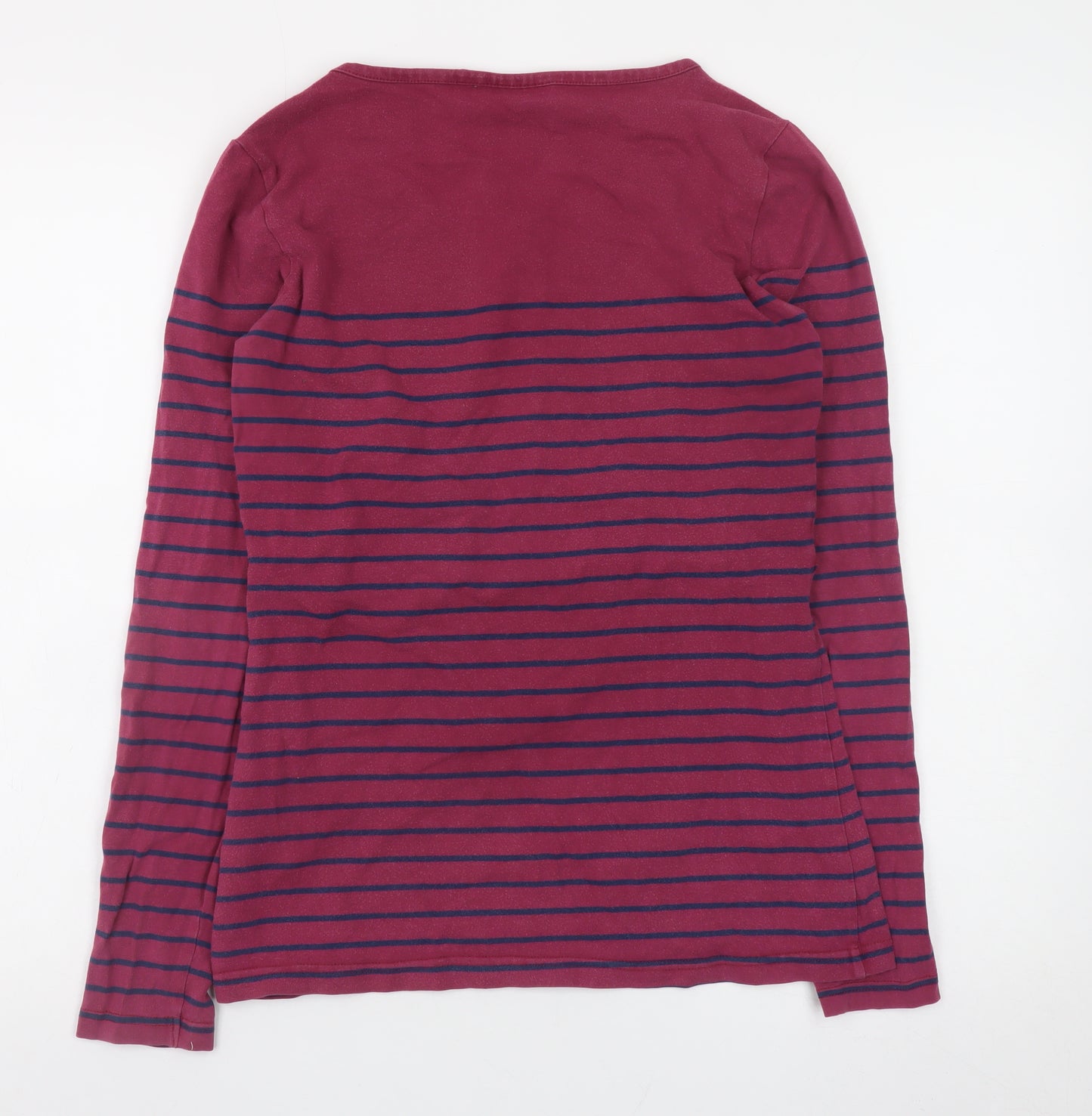 JoJo Maman Bébé Women's Pink Striped Long Sleeve Maternity T-Shirt Size S