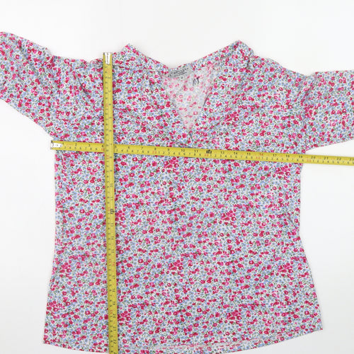 Cerulean by Blue Diamond Womens Floral Cotton Tunic Blouse M Multicoloured