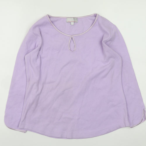 Ambrielle Women’s Purple Long Sleeve Cotton Blend Jersey Blouse M