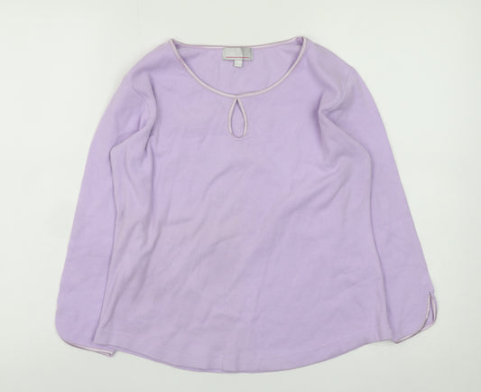 Ambrielle Women’s Purple Long Sleeve Cotton Blend Jersey Blouse M