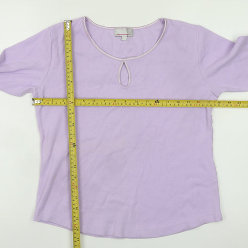 Ambrielle Women’s Purple Long Sleeve Cotton Blend Jersey Blouse M