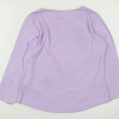 Ambrielle Women’s Purple Long Sleeve Cotton Blend Jersey Blouse M