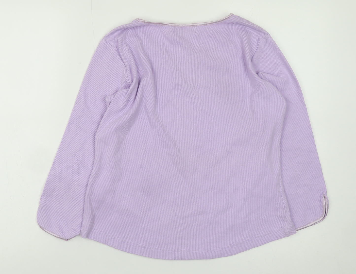 Ambrielle Women’s Purple Long Sleeve Cotton Blend Jersey Blouse M