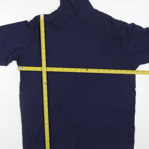 James Pringle Men's Blue Cotton Roll Neck Long Sleeve T-Shirt Size M