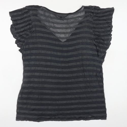 Marks and Spencer Per Una Speziale Black Stripe Wrap Blouse Women's Size 18