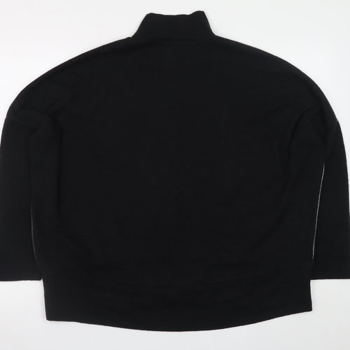 M&Co Women’s Grey Black Colour Block Mock Neck Long Sleeve Jumper Size 12