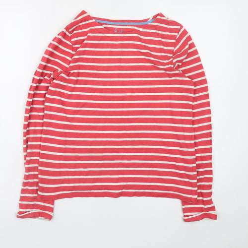 Boden Girls Red Striped Long Sleeve Cotton T-Shirt 15-16 Years