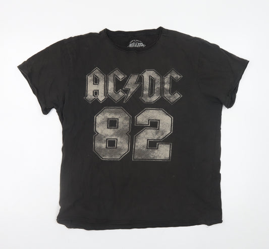 Reckless Apparel Men's Black AC/DC 82 Graphic Band T-Shirt Size L