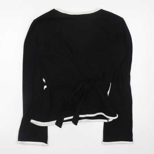 George Women’s Black Wrap V-Neck Long Sleeve Jumper Size 14