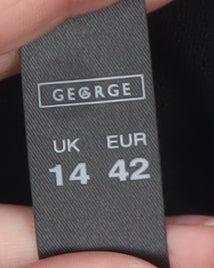 George Women’s Black Wrap V-Neck Long Sleeve Jumper Size 14