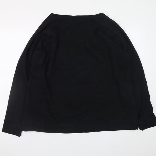 Marks and Spencer Women Black Size 22 Sequin Bow Christmas Sweatshirt