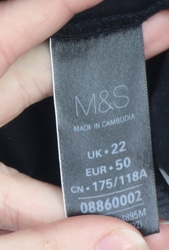Marks and Spencer Women Black Size 22 Sequin Bow Christmas Sweatshirt