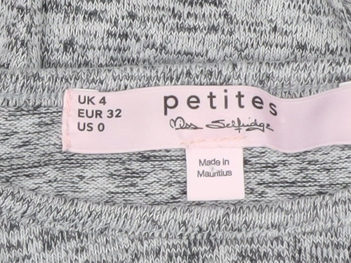 Miss Selfridge Petites Grey Bodycon Ruffle Knit Dress UK 4