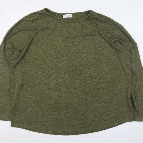 Papaya Women Green Long Sleeve Basic Jersey T-Shirt L