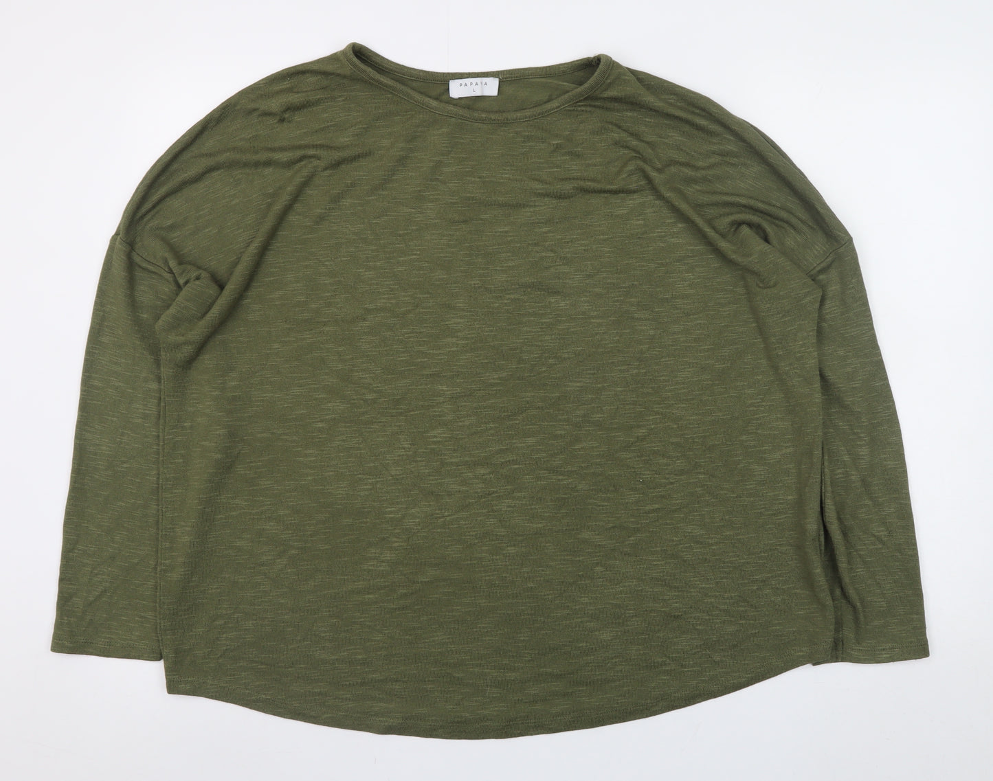 Papaya Women Green Long Sleeve Basic Jersey T-Shirt L