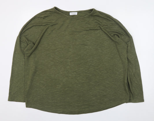 Papaya Women Green Long Sleeve Basic Jersey T-Shirt L