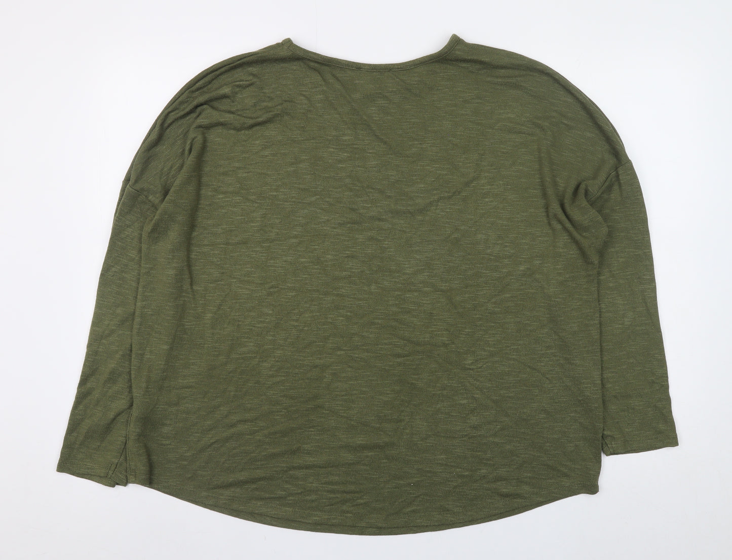 Papaya Women Green Long Sleeve Basic Jersey T-Shirt L
