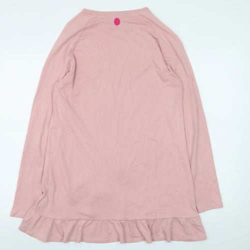 Trussardi Junior Girls Pink Cotton Rhinestone Logo Long Sleeve T-Shirt Dress 16 Years