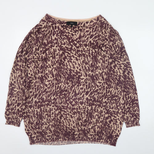 Next Womens Multicoloured Animal Print Cotton Blend Pullover Jumper Size 18