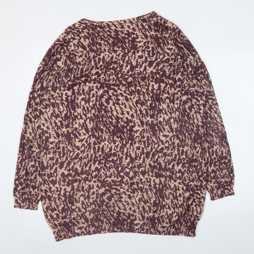 Next Womens Multicoloured Animal Print Cotton Blend Pullover Jumper Size 18