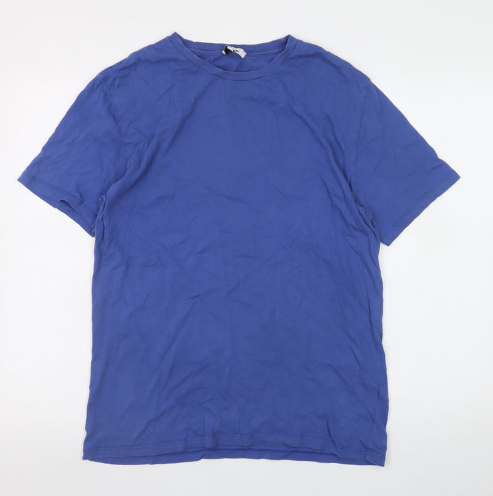 Reiss Men's Blue Crew Neck Cotton T-Shirt Size L Casual Classic