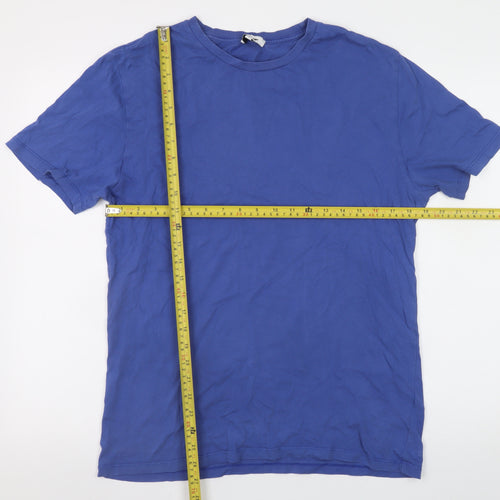 Reiss Men's Blue Crew Neck Cotton T-Shirt Size L Casual Classic